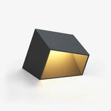 Luminaire d'extérieur cubique facetté en acier noir — Nébuleuse