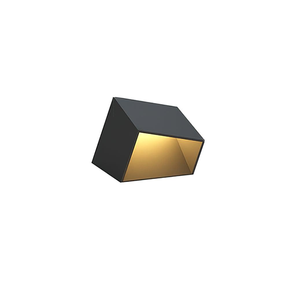 Luminaire d'extérieur cubique facetté en acier noir — Nébuleuse