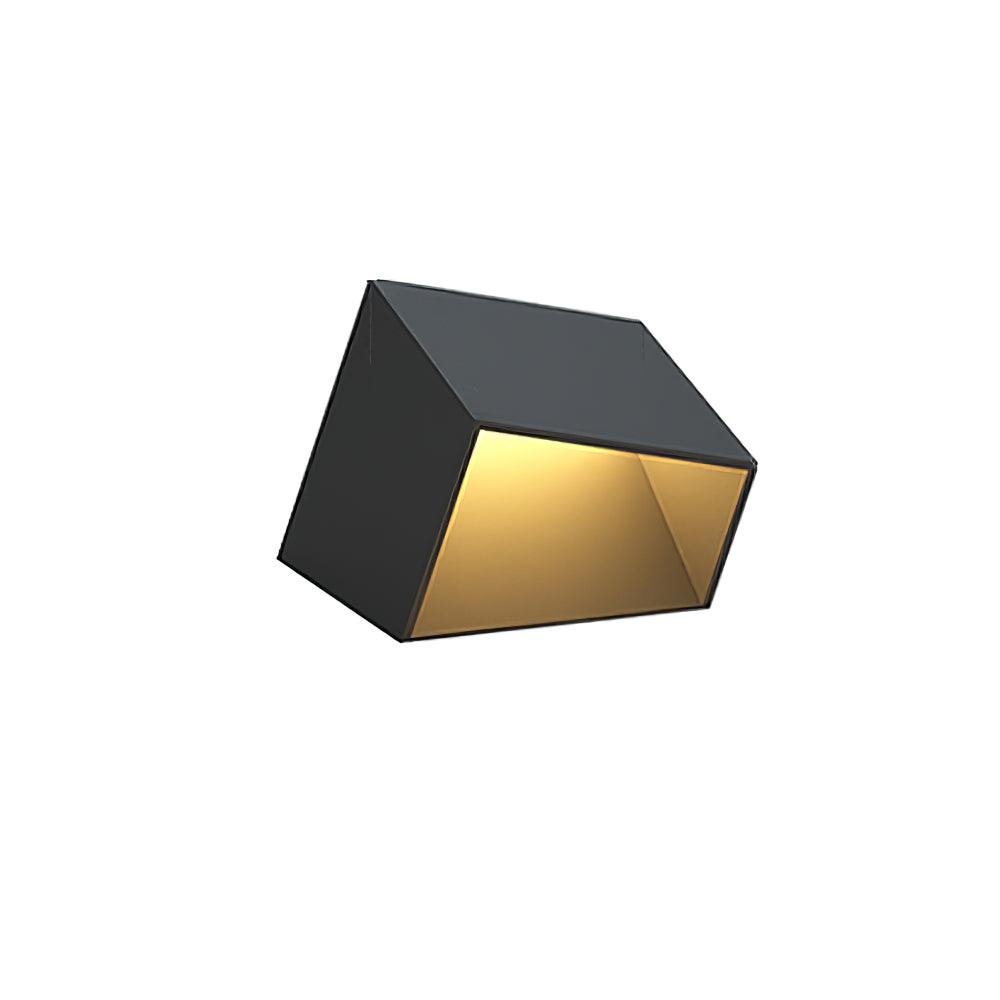 Luminaire d'extérieur cubique facetté en acier noir — Nébuleuse