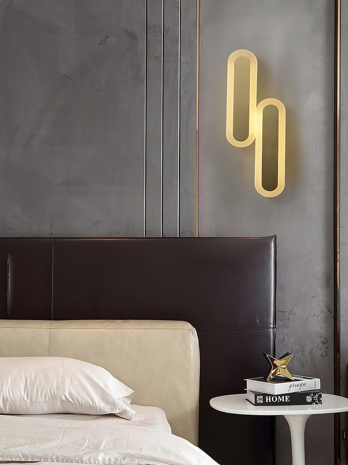 Applique murale LED oblongue en laiton et acrylique — Jachère