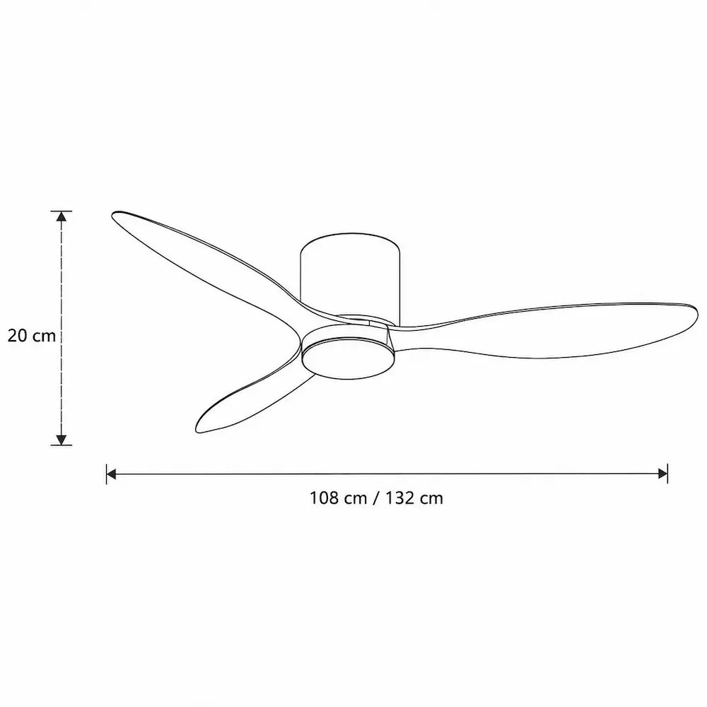 Ventilateur de plafond noir à pales plates et LED intégrée — Chicorée