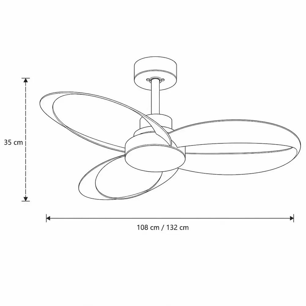 Ventilateur de plafond LED à pales ajourées en bois — Camélia