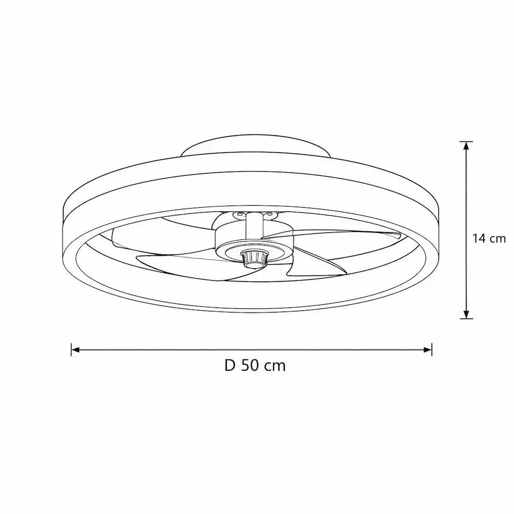 Ventilateur de plafond compact à anneau lumineux intégré — Cassis