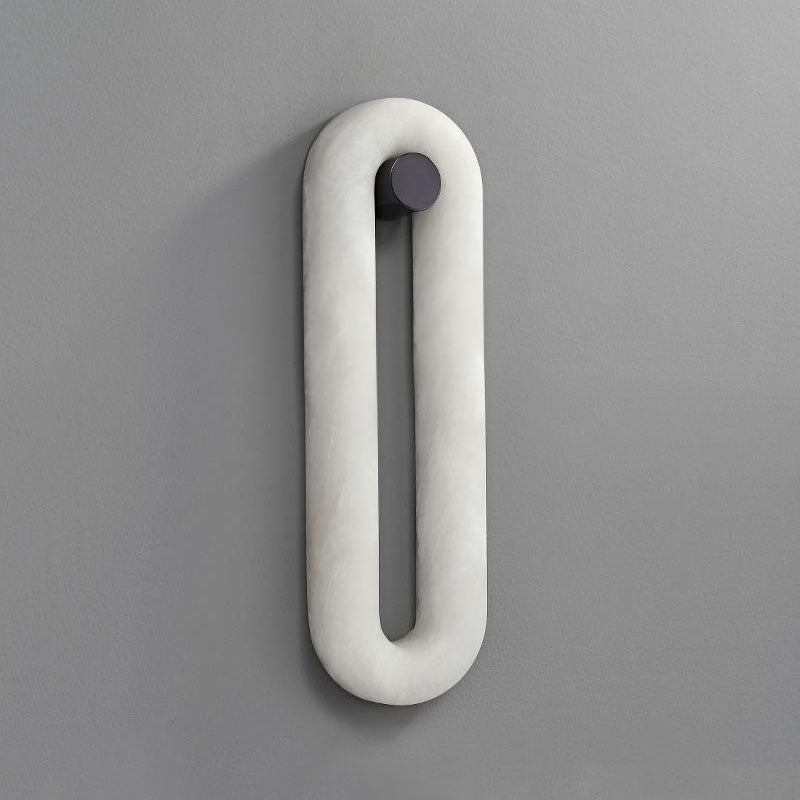 Applique LED en albâtre en forme d'anneau allongé — Meulière