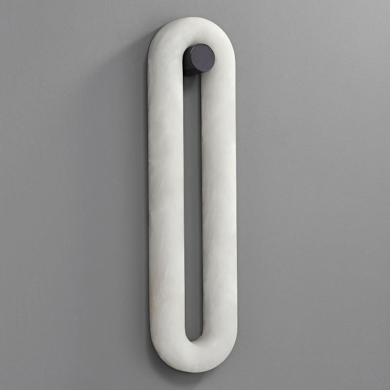 Applique LED en albâtre en forme d'anneau allongé — Meulière