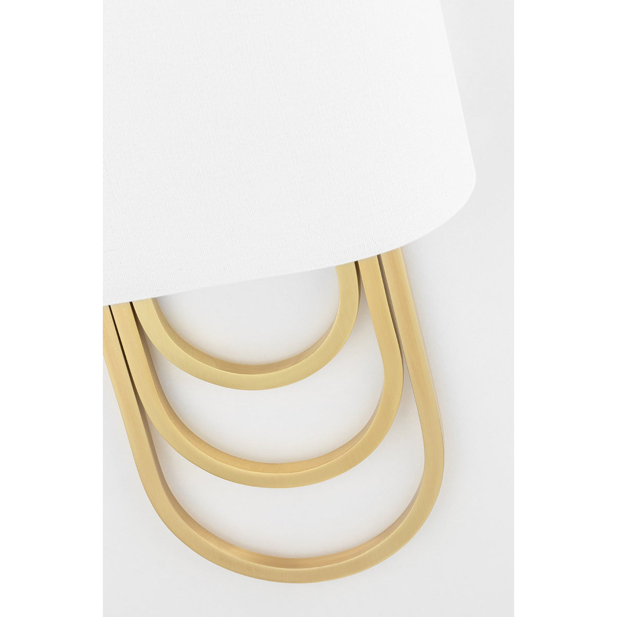 Applique murale abat-jour en tissu et double arceau en laiton — Jusquiame