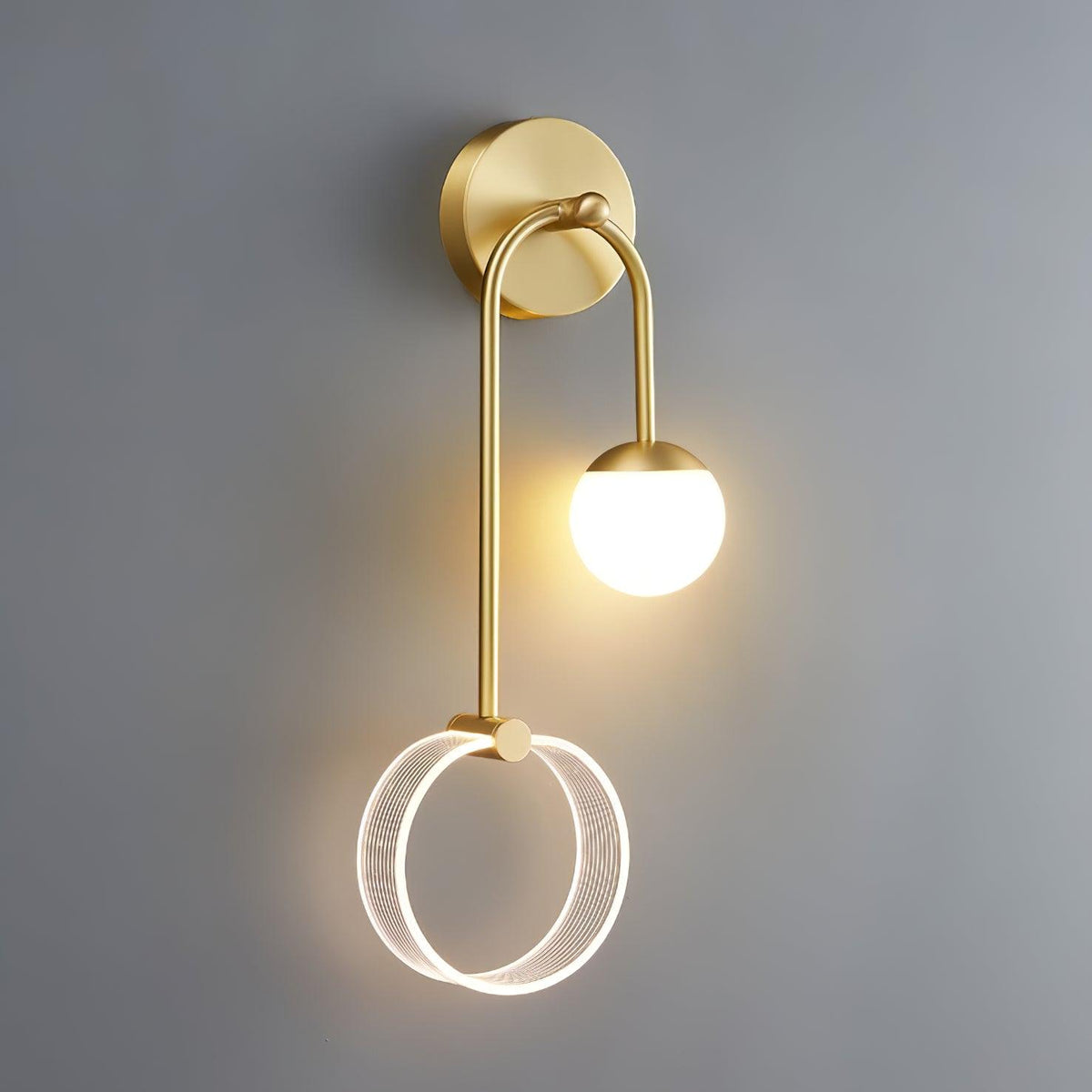 Applique murale LED à anneau lumineux et petite sphère — Vanille