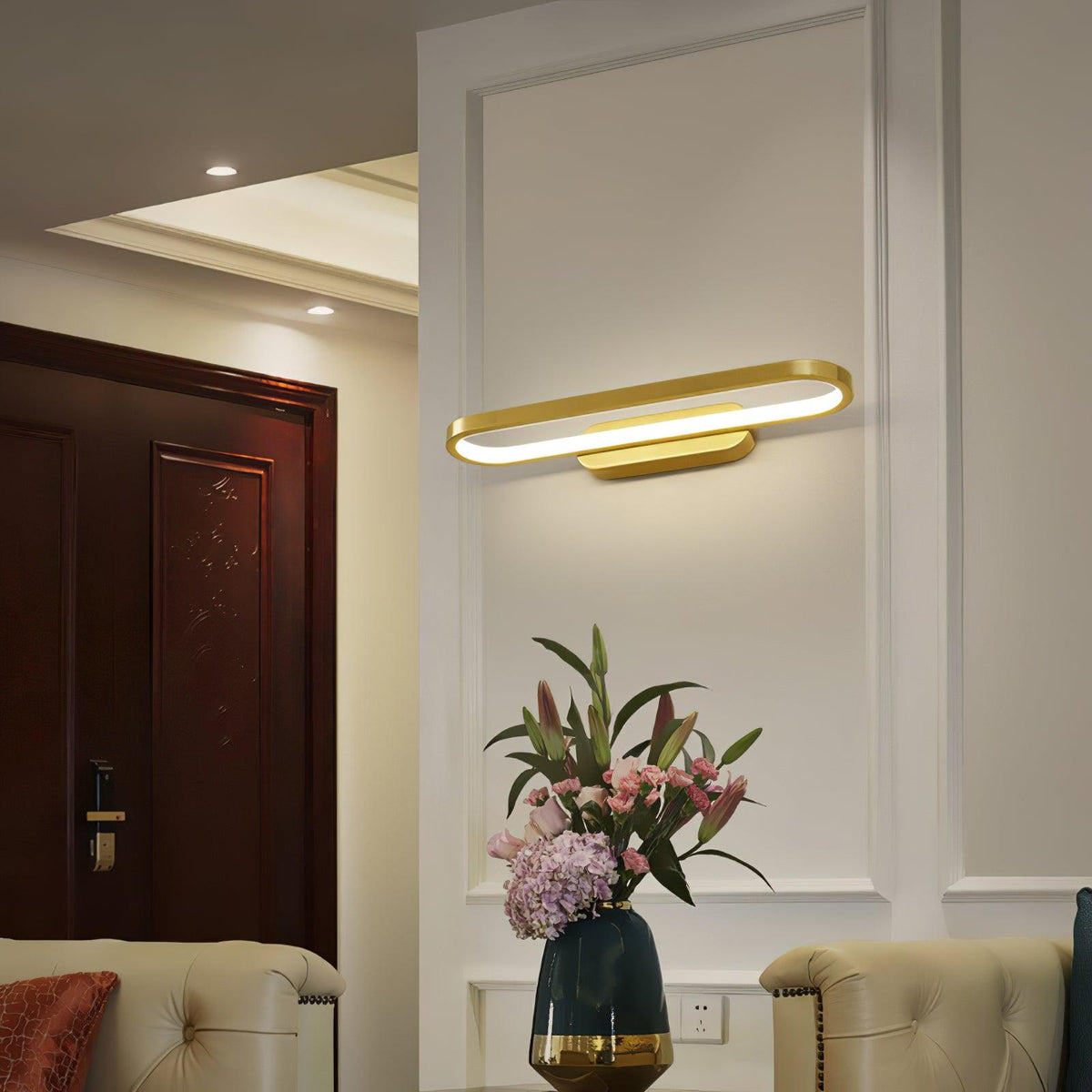 Applique LED barre horizontale en laiton et acrylique — Nielle