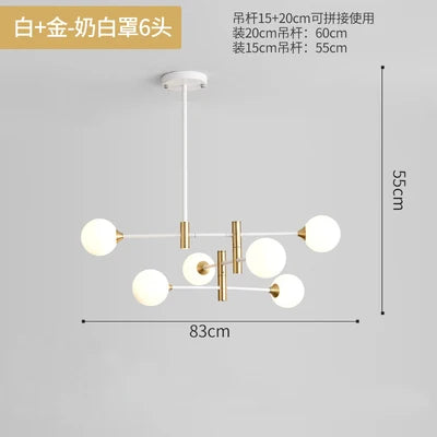 lustre en verre nordique moderne en forme géométrique