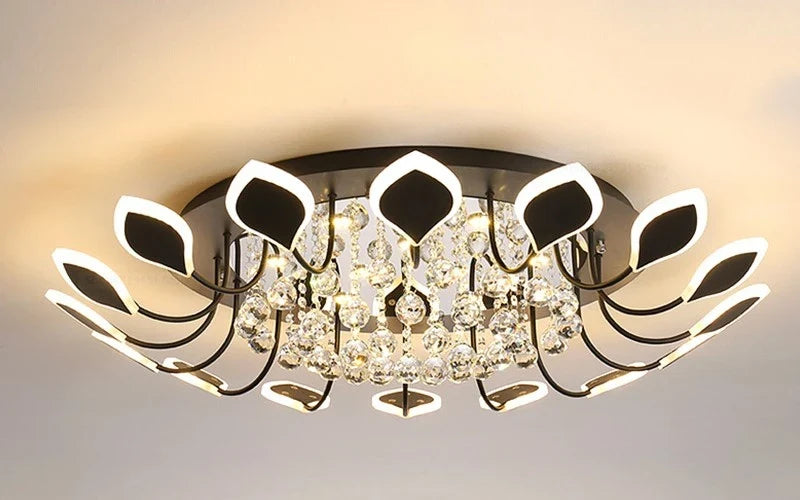 plafonniers modernes en cristal clair avec éclairage led terrestre