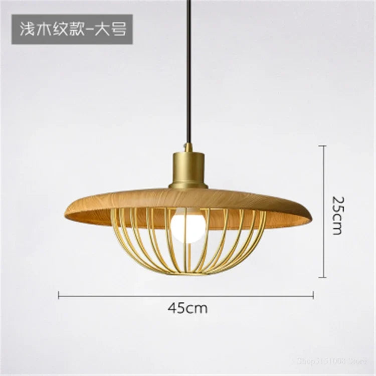 lustre nordique en forme de chapeau de grain de bois
