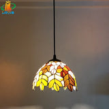 lustre en verre style tiffany pour restaurants et cafés rétro