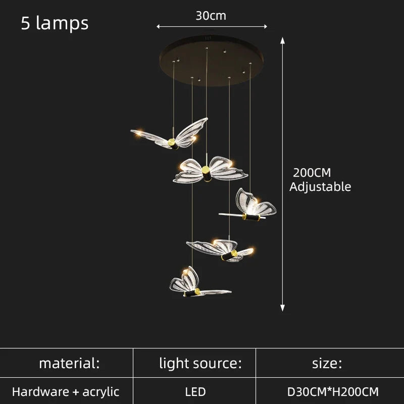 lustre moderne design papillon pour intérieur élégant et chaleureux