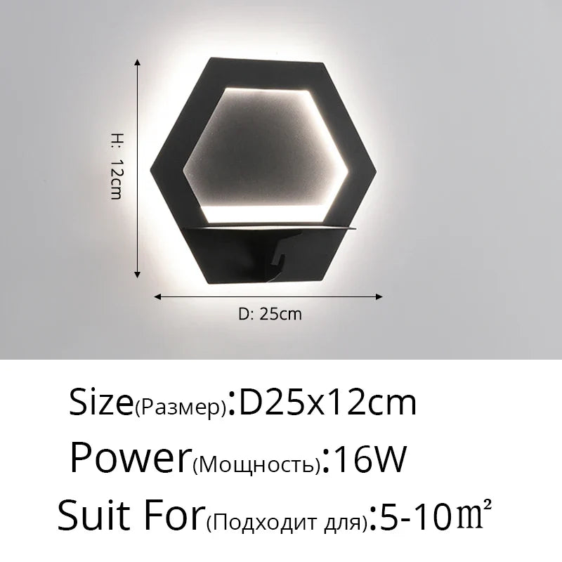 applique murale led moderne économie d'énergie étagère nordique