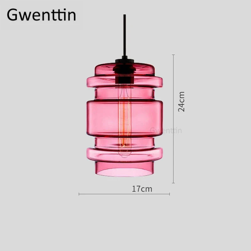 suspension moderne en verre teinté pour décoration intérieure