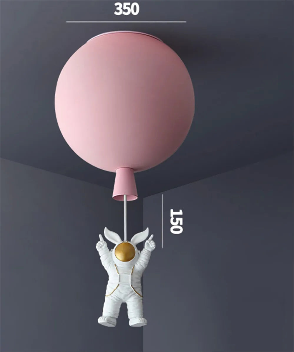 plafonnier led nordique avec astronaute et ballons pour enfants
