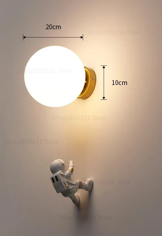 applique murale astronaute moderne pour chevet d'enfant décoration étoile lune