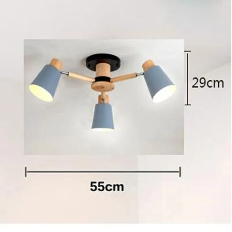 lustre nordique en bois massif simple et moderne