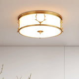 Living room, bedroom lamp, all copper, post-modern light luxury led ceiling lamp, American study, Nordic simple brass lamp