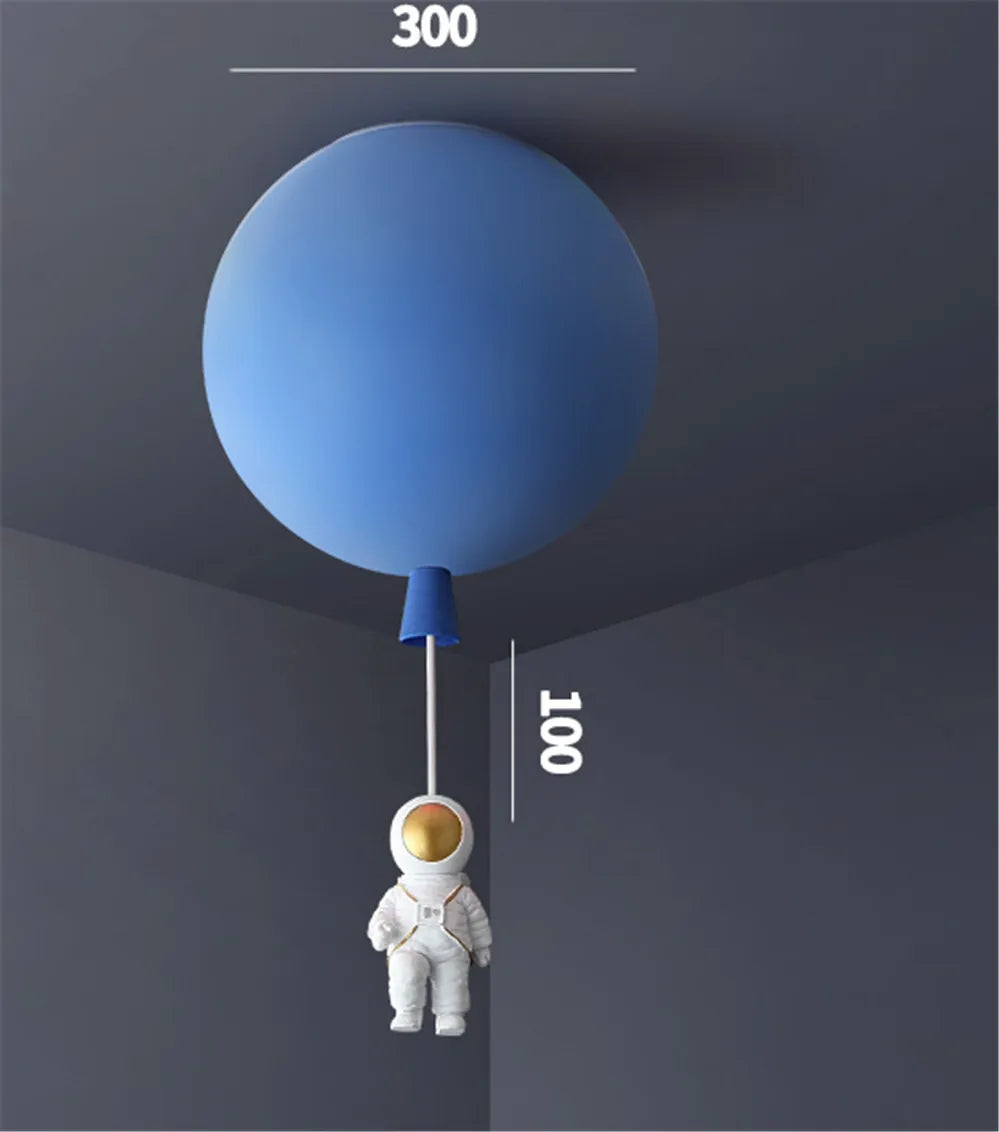 plafonnier led nordique avec astronaute et ballons pour enfants