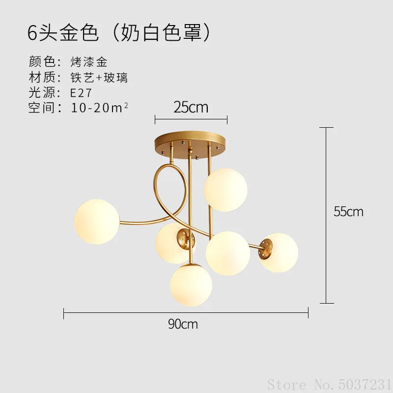plafonnier boule en verre design nordique élégant pour intérieur moderne