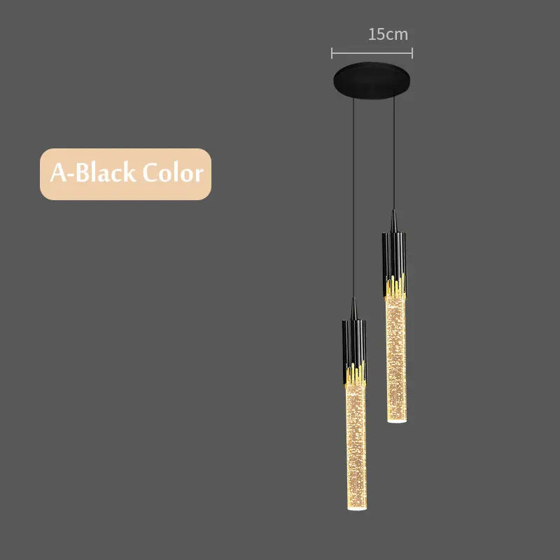 suspension en cristal de luxe avec télécommande pour chevet kistchen island led