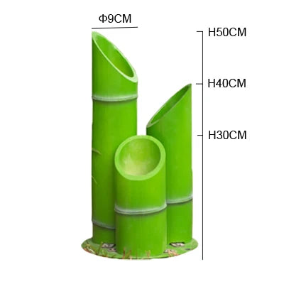 Lampe extérieure en bambou vert/jaune