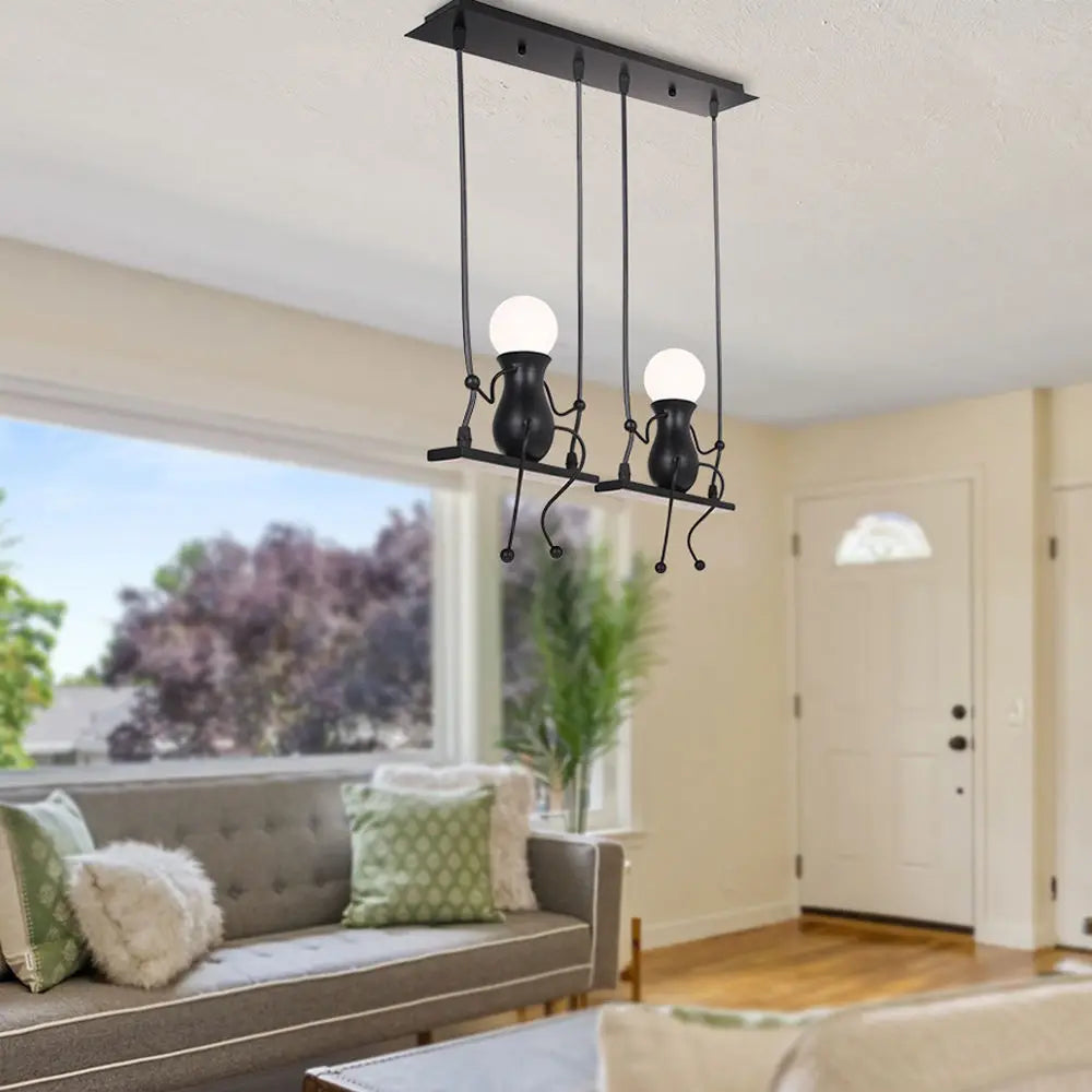 suspension lampe art décor moderne 1/3 tête