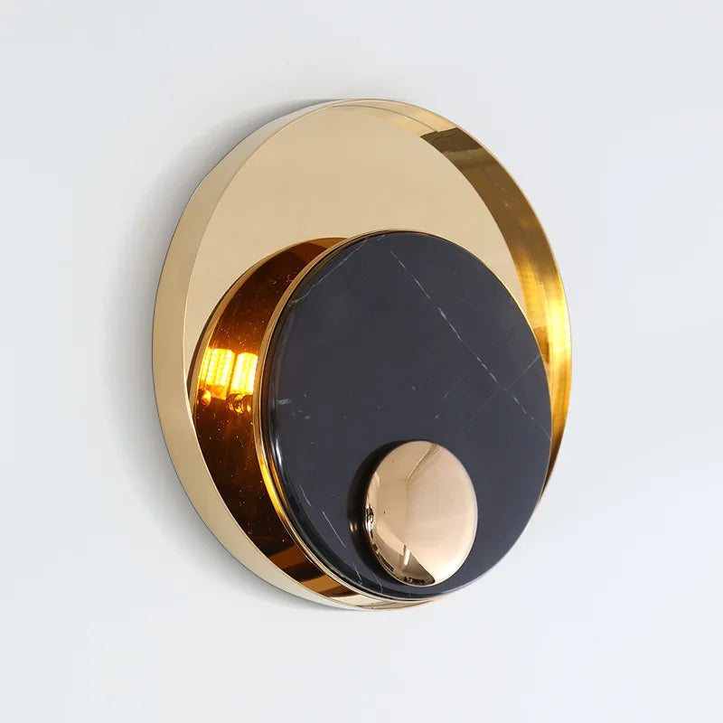 applique murale led en métal et marbre design nordique