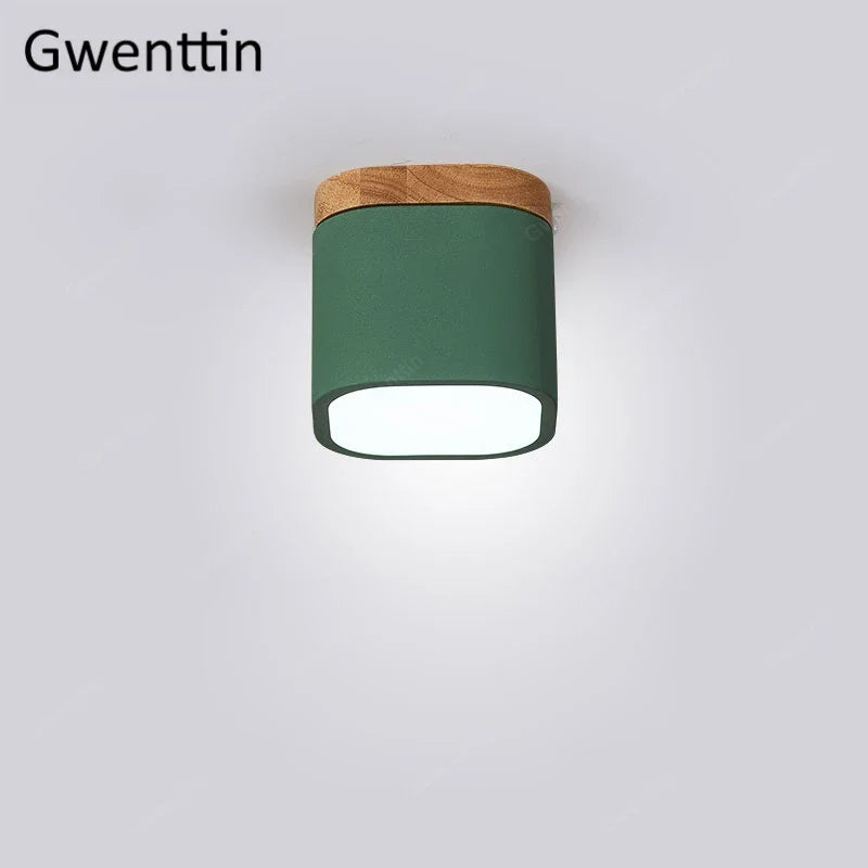 plafonnier moderne en bois et fer design nordique pour intérieur décoratif