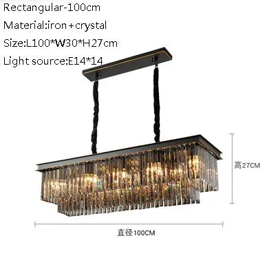 lustre moderne en cristal pour restaurant et bar élégant