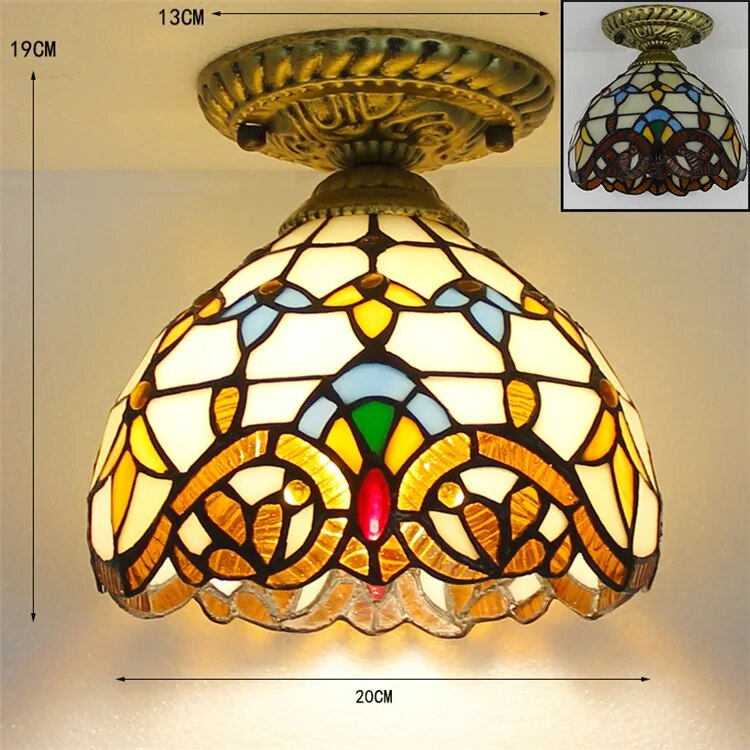Plafonnier Led en verre créatif moderne avec ampoule 7W E27