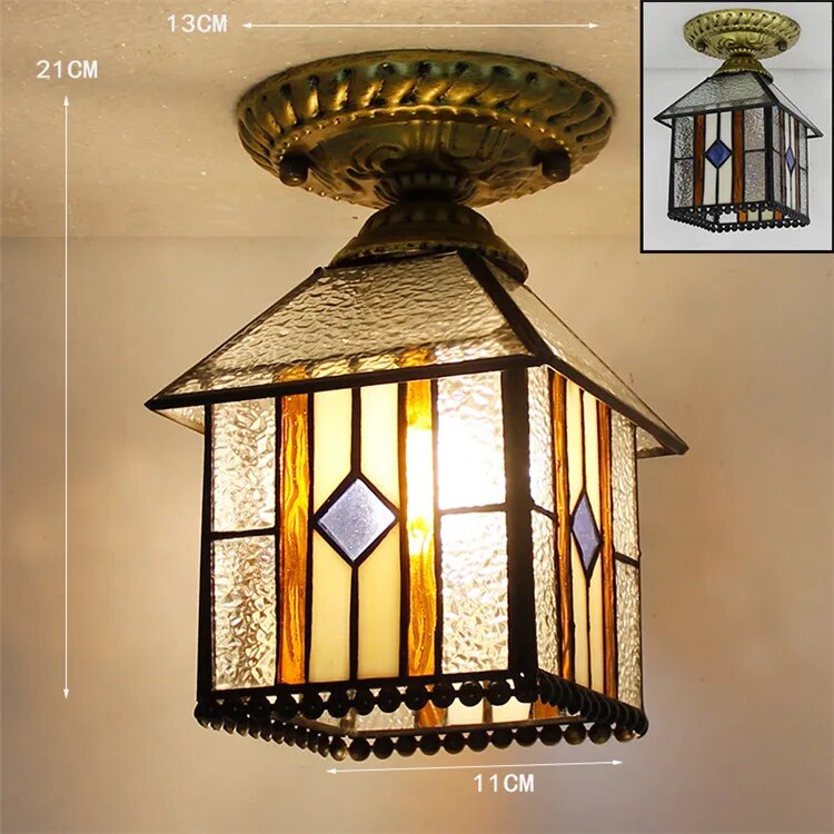 Plafonnier Led en verre créatif moderne avec ampoule 7W E27