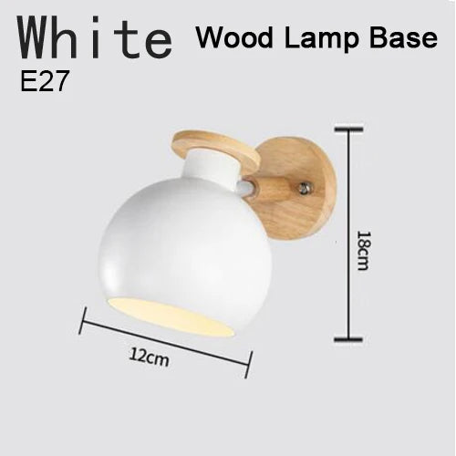 applique murale moderne en fer et bois à led