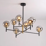 lustre industriel nordique 6 lumières ampoules à bulles de verre