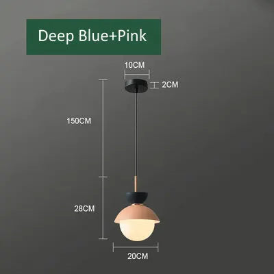 suspension créative avec abat-jour en verre et long câble