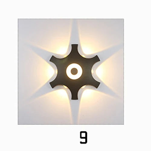 Applique murale extérieure LED moderne noir jardin porche forme IP65 110 V 220 V extérieur numéro de maison lumière étanche éclairage mural