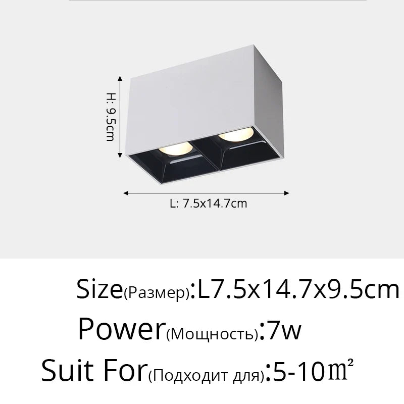 projecteur led rond carré surface montée angle réglable