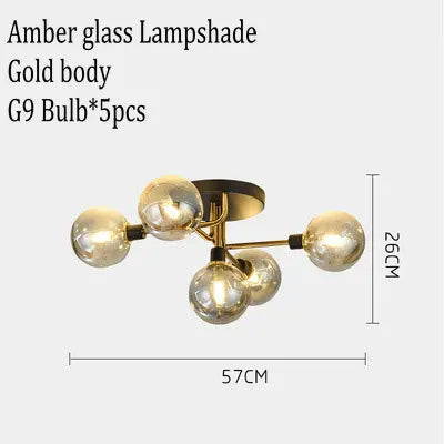 lustre moderne gris fumée verre maison intérieur