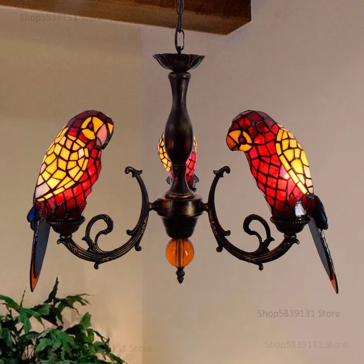 lustre suspendu led perroquet en verre post-moderne rétro américain