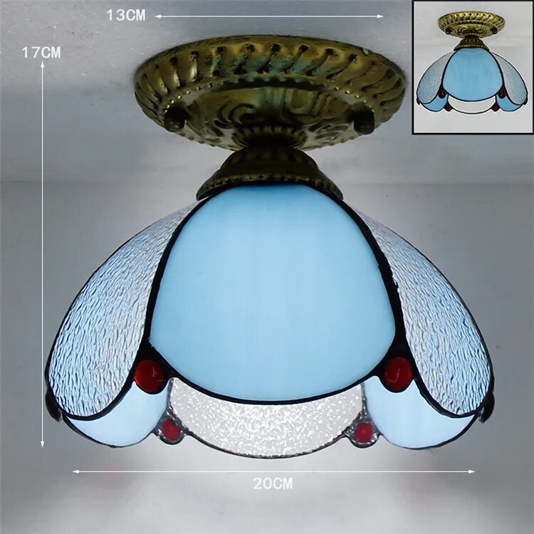 Plafonnier Led en verre créatif moderne avec ampoule 7W E27