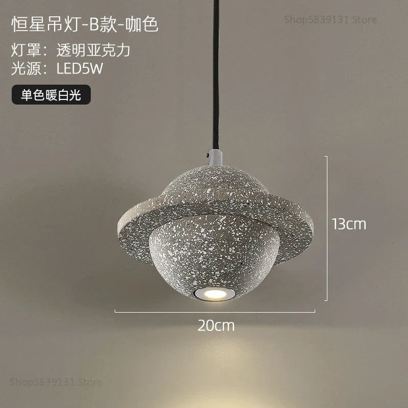 suspension modernes en ciment led pour restaurant barre lumineuse