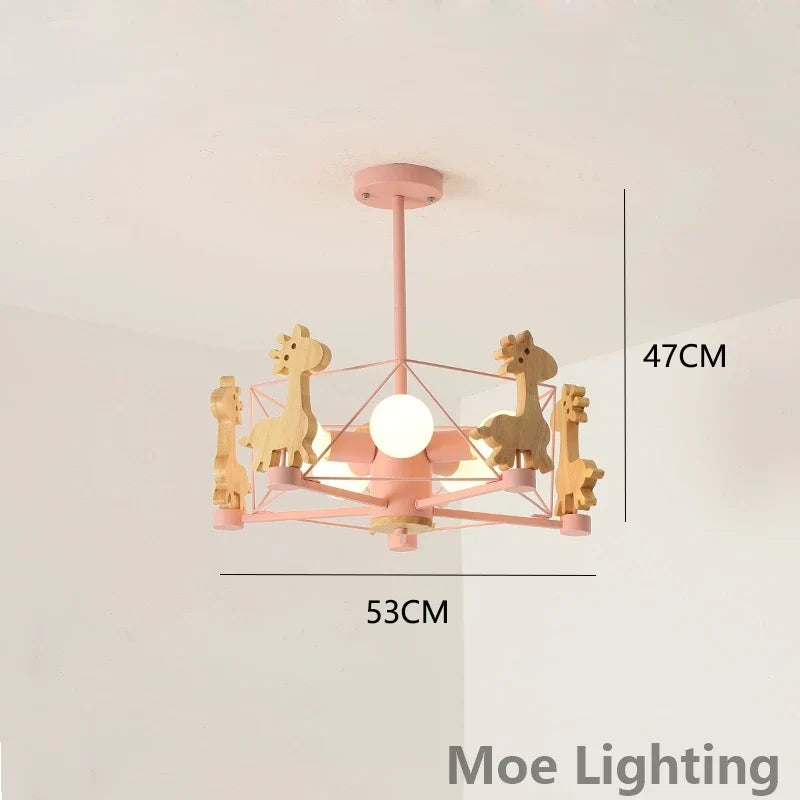 Lustre enfant LED en forme de girafe