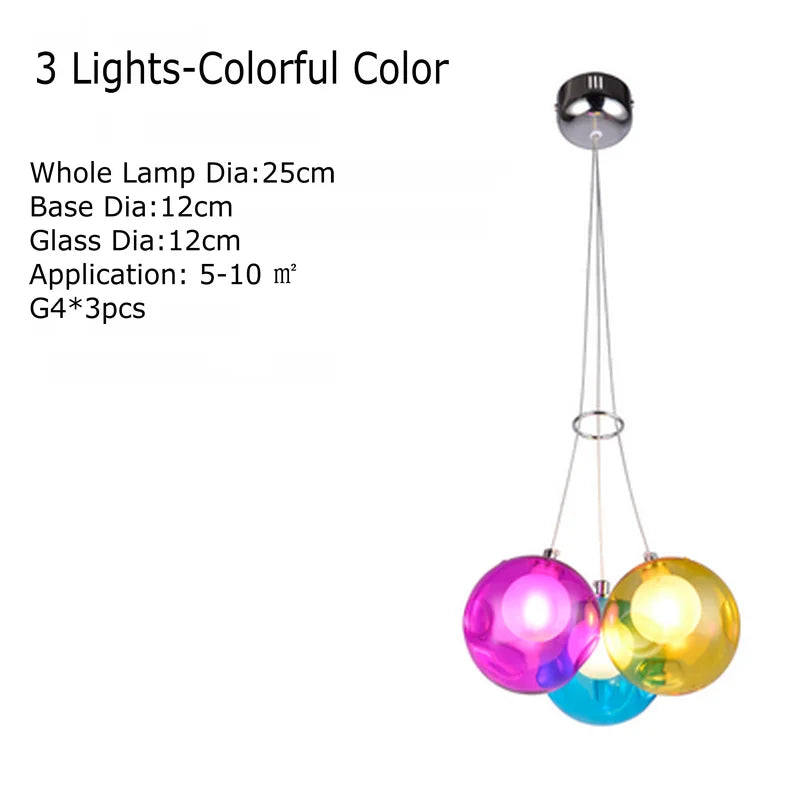 lustre en verre soufflé led créatif pour chambre d'enfants