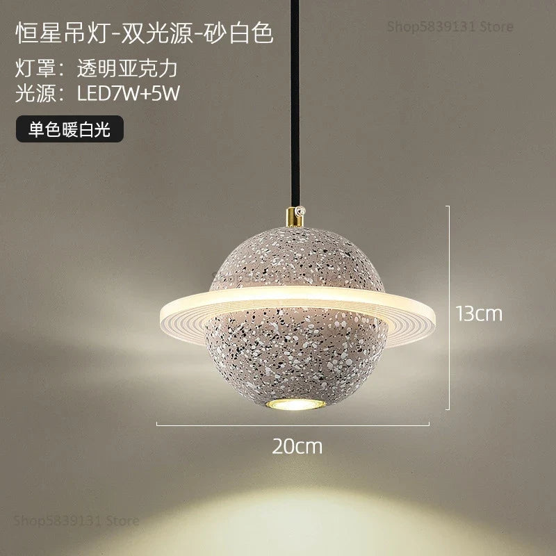 suspension modernes en ciment led pour restaurant barre lumineuse