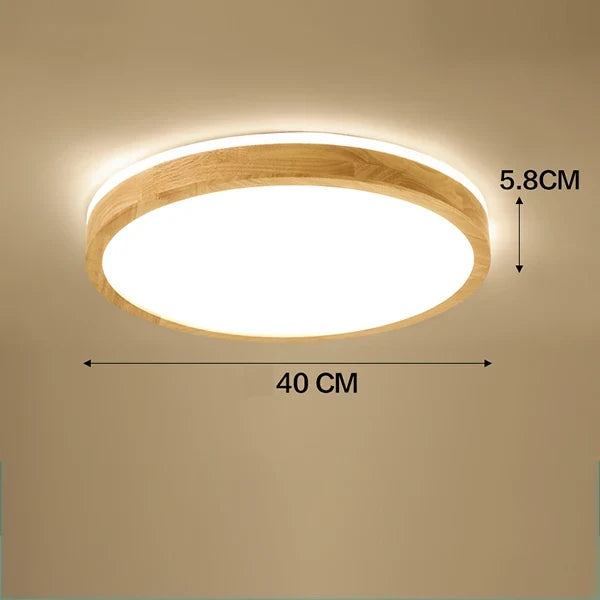 plafonnier led ultra-fin japonais bois massif design moderne 2021
