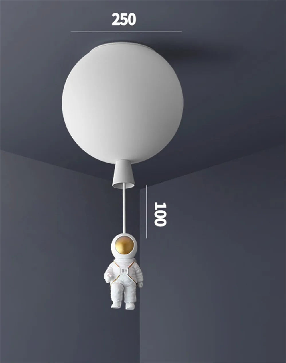 plafonnier led nordique avec astronaute et ballons pour enfants