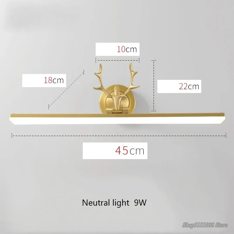 lumière led étanche pour miroir de salle de bain nordique