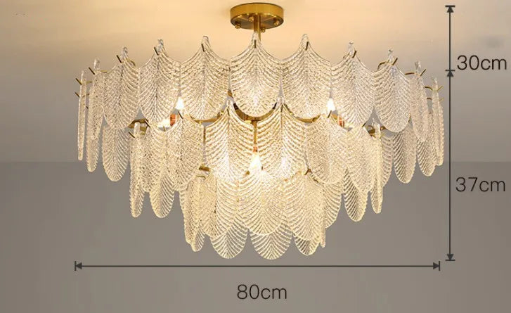 lustre de luxe en verre pour décoration intérieure élégante et moderne