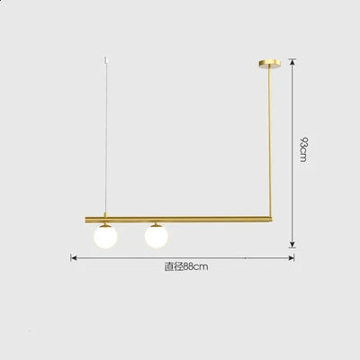 lustre en métal doré avec suspension en verre blanc pour éclairage moderne